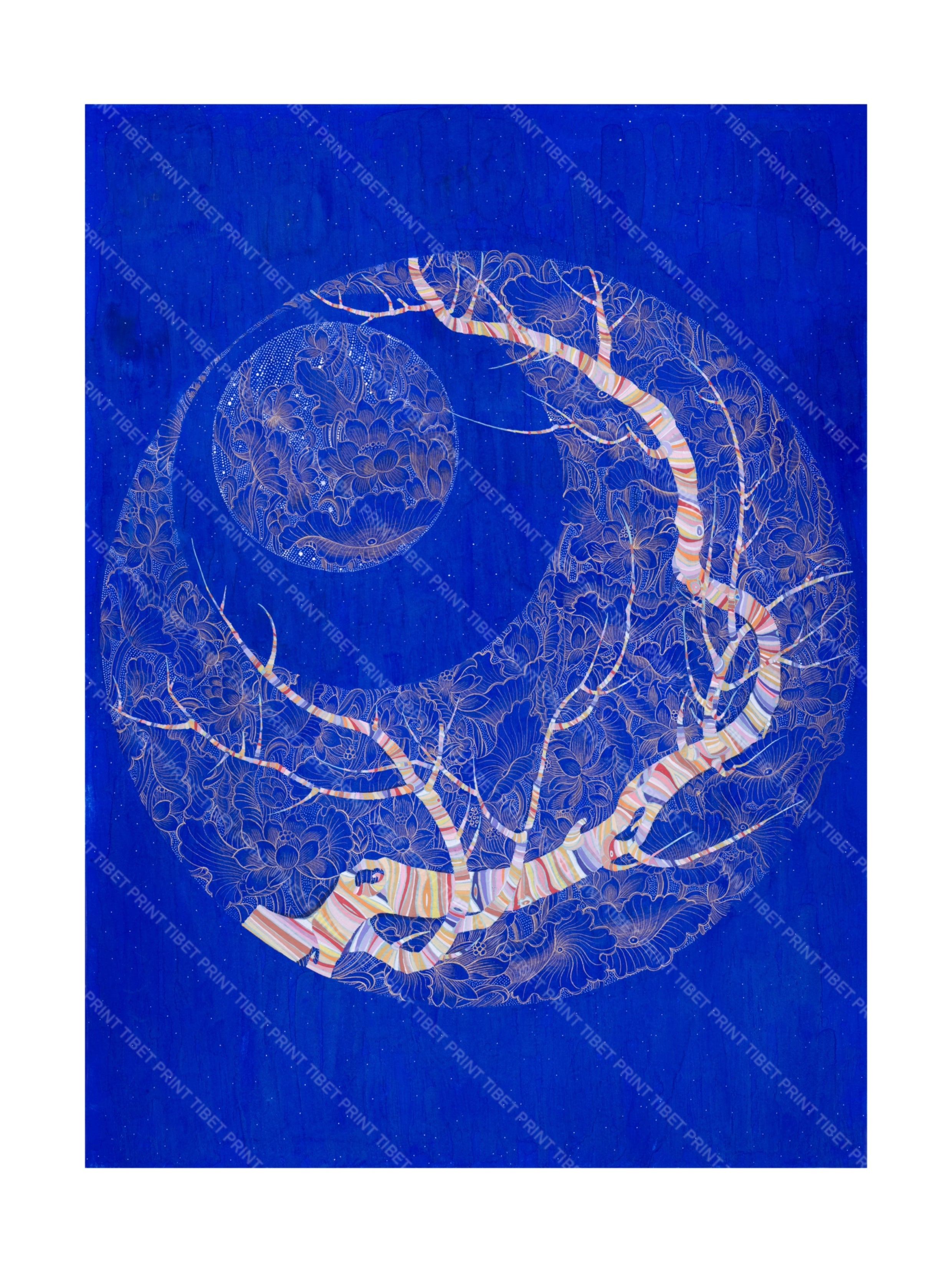 Night Tree Blue by Pema Rinzin